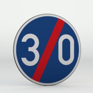 Dopravní značka C6b Konec nejnižší dovolené rychlosti